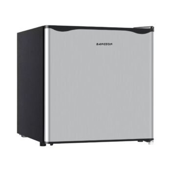 BANGSON Small Refrigerator.1.6 Cu.ft Mini Fridge with Freezer. Single Door. Silver
