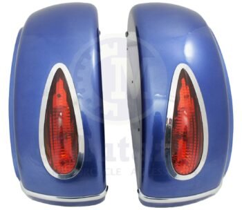 Mutazu Cobalt Blue MU Universal Motorcycle Hard Saddlebags fits most Cruisers