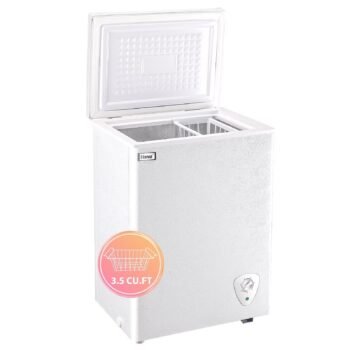 WANAI Chest Freezer 3.5 Cu Ft.Small Chest Freezer.Upright Single Door Refrigerator.White