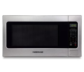 Farberware Countertop Microwave Ov 1100 Watts. 2.2 cu ft - Smart Sensor With LED Lighting and Child Lock - Perfect for Apartments and Dorms - Easy Clean Black Interior. Stainless Steel