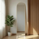 MAYEERTY 57*20in Arched Full Length Mirror Freestanding Body Dressing Mirror. Aluminium Alloy Framed. Arched