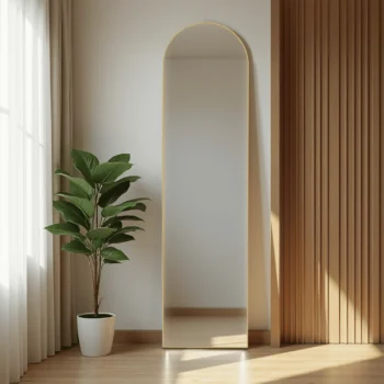 MAYEERTY 57*20in Arched Full Length Mirror Freestanding Body Dressing Mirror. Aluminium Alloy Framed. Arched