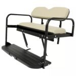 Kojem Back Rear Seat for 2007-2016 Yamaha Drive G29 Golf Cart Folding Back Seat Off White Powder Coated Rear Flip Seat