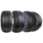 Set 4 WOLF PACK 18X8.5-8 6PR Golf Cart Tires Non-Directional Tubeless Tire Multi-Terrain Tire with Superior Traction and Mud-Resistant Self-Cleaning Tread Design for Long-Lasting Performance