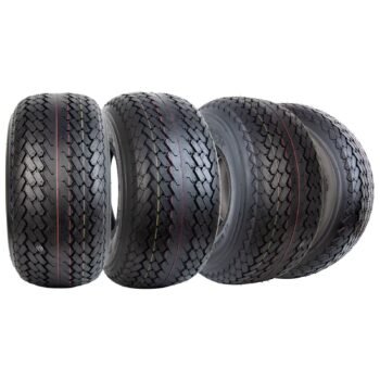 Set 4 WOLF PACK 18X8.5-8 6PR Golf Cart Tires Non-Directional Tubeless Tire Multi-Terrain Tire with Superior Traction and Mud-Resistant Self-Cleaning Tread Design for Long-Lasting Performance