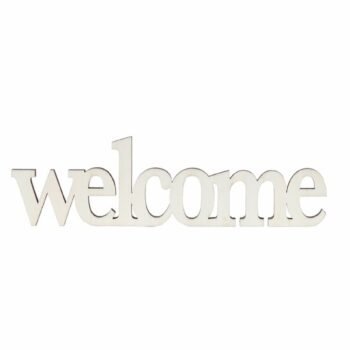 Plaid Unpainted Welcome Word Wood Surface